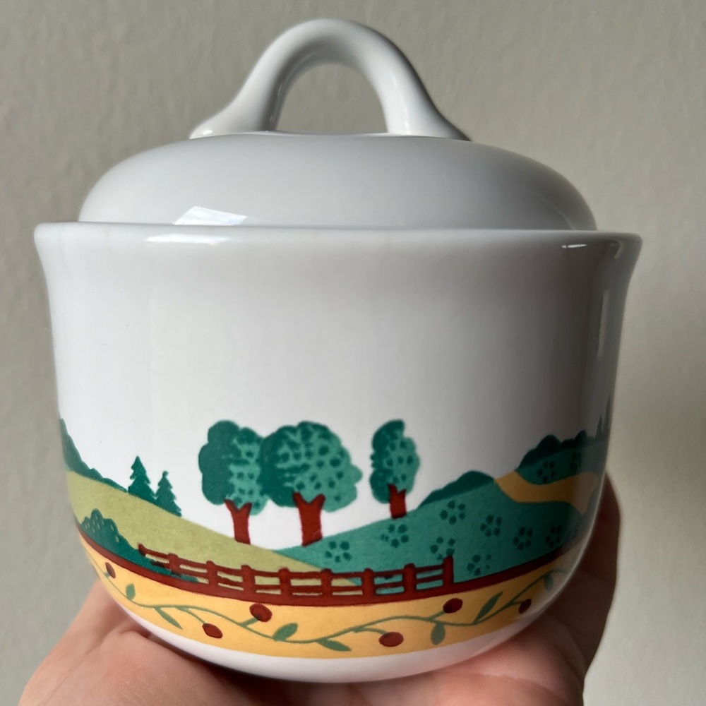 CORELLE COORDINATES 🌳 Landscape Collection Vtg. Sugar Bowl & Lid